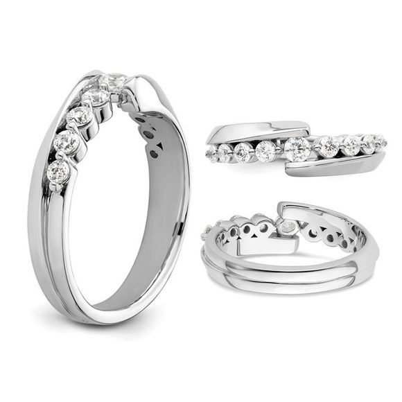 1/2 Carat (ctw SI1-SI2, G-H-I) Lab-Grown Diamond Band Ring in 14K White Gold - Picture 5 of 5